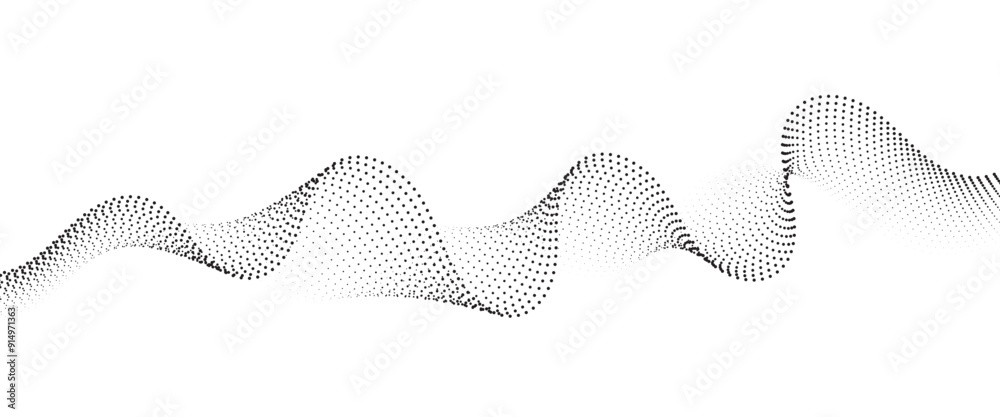 Flowing Dot Wave halftone gradient pattern on transparent background Flowing Dot Wave halftone gradient pattern on transparent background