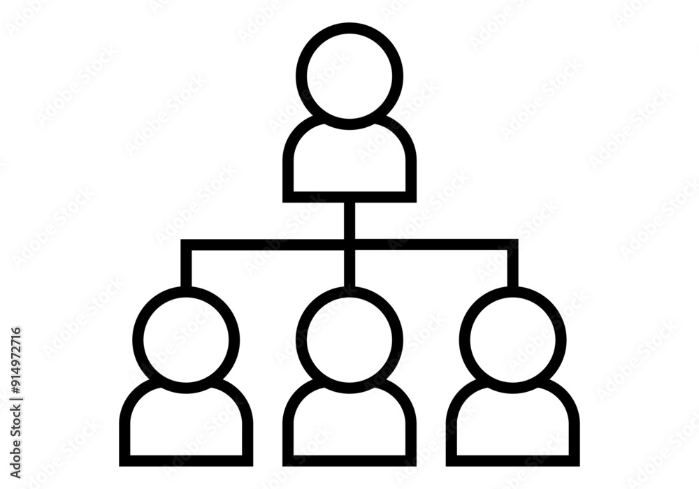 Icono negro de organización de una empresa de empleados Icono negro de organización de una empresa de empleados