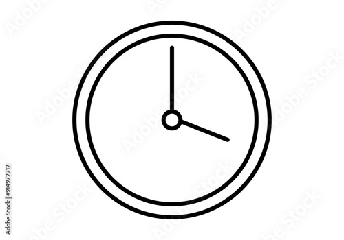 Icono negro de reloj en fondo blanco
