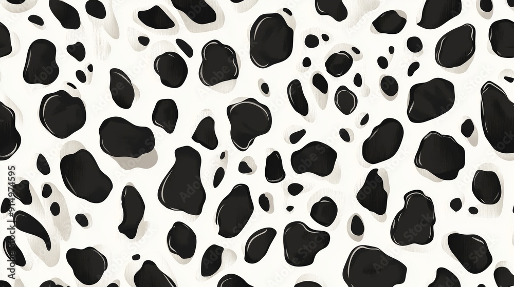 Abstract Black and White Spot Pattern Design Abstract Black and White Spot Pattern Design