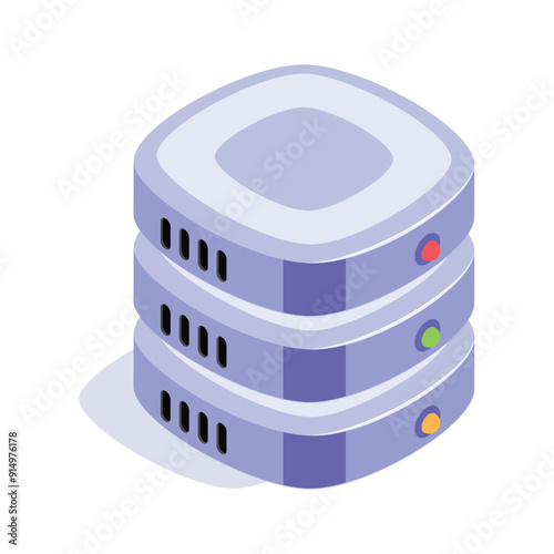 Get this beautiful and unique isometric vector of server stack