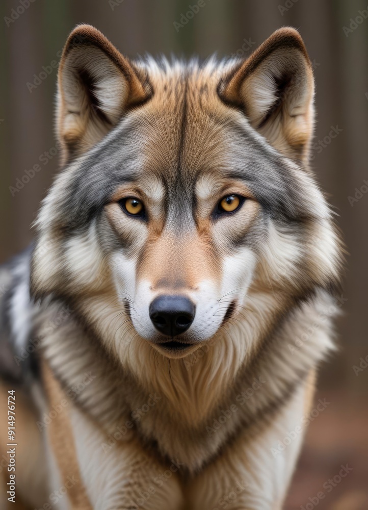 Grey Wolf (Canis lupus) Portrait, ai Grey Wolf (Canis lupus) Portrait, ai