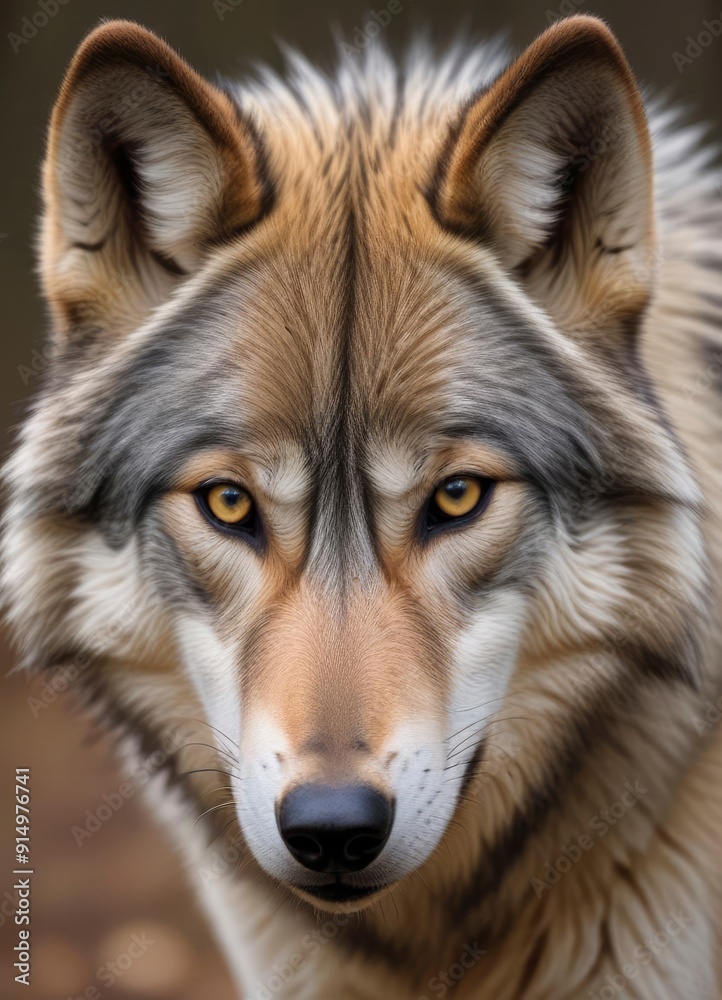 Grey Wolf (Canis lupus) Portrait, ai Grey Wolf (Canis lupus) Portrait, ai