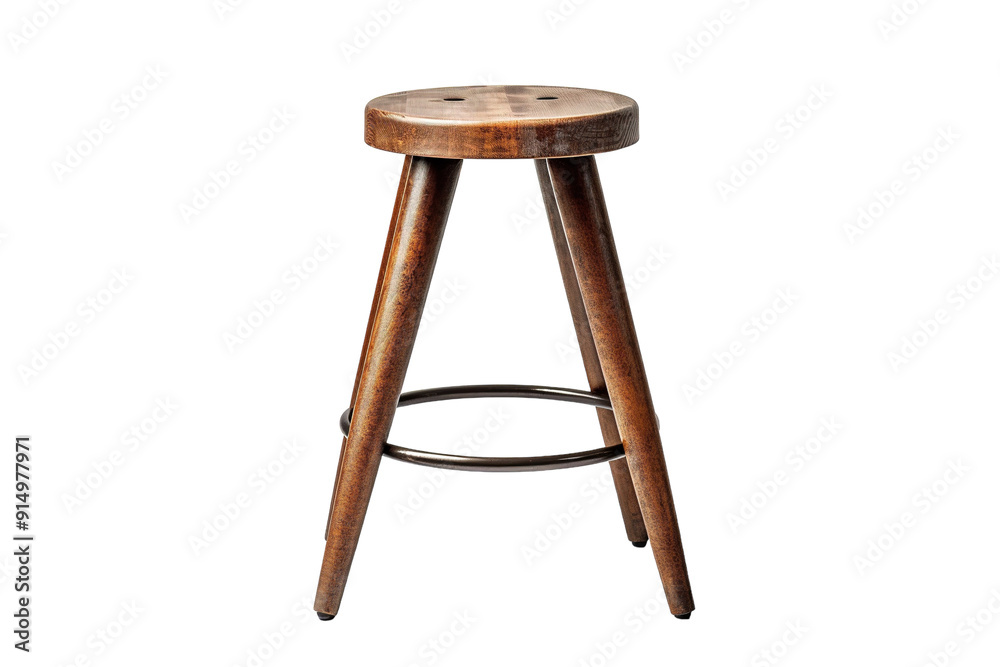 Rustic Wooden Bar Stool in Minimalist Design Perfect for Cozy Kitchen Spaces on Transparent PNG Background. Rustic Wooden Bar Stool in Minimalist Design Perfect for Cozy Kitchen Spaces on Transparent PNG Background.