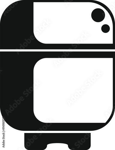 Black and white icon of a double chamber deep fryer showing cooking equipment for restaurant kitchens