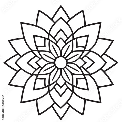 Blossom Mandala Shape. Circular pattern in form of mandala, tattoo, decoration. Decorative ornament in ethnic oriental style.