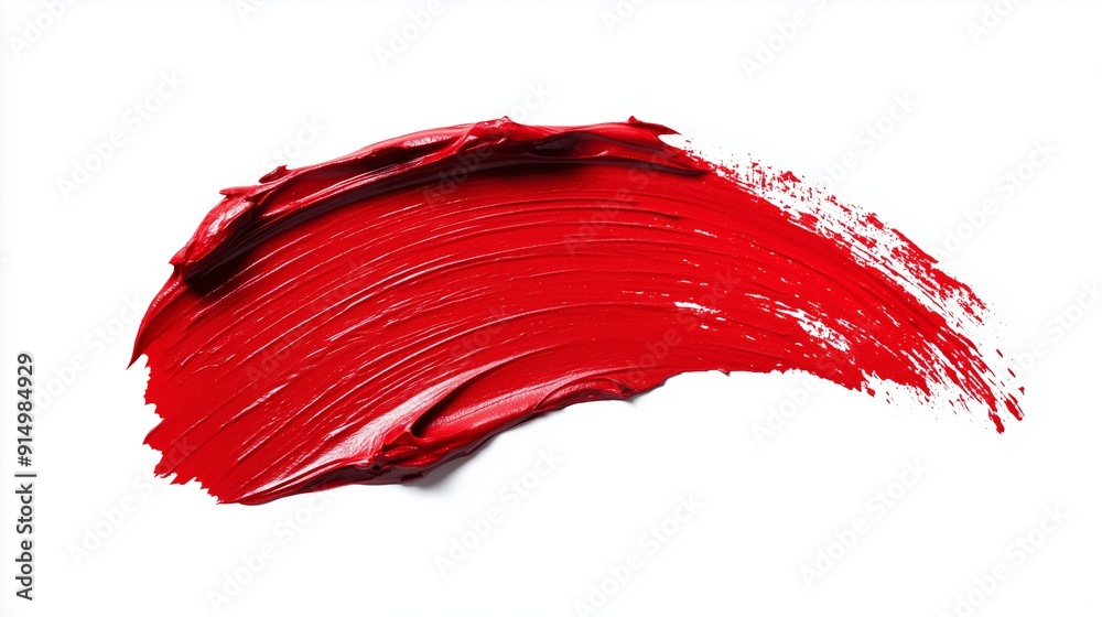 A vibrant red paint swath on a white canvas showcasing artistic expression and creativity A vibrant red paint swath on a white canvas showcasing artistic expression and creativity