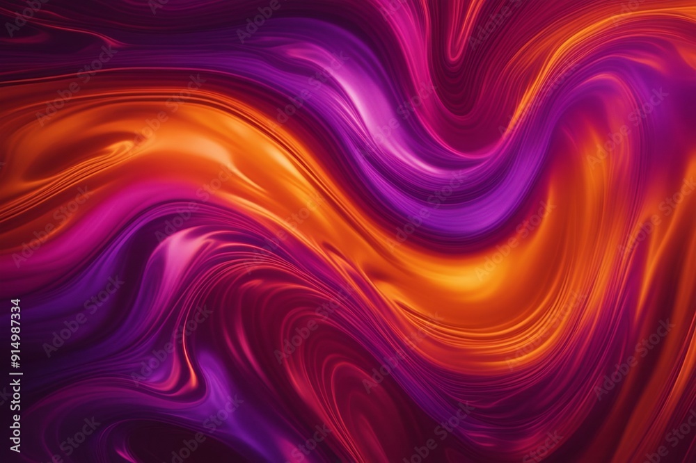 Obraz premium A holographic fluid background with magenta, deep purple, and orange colours