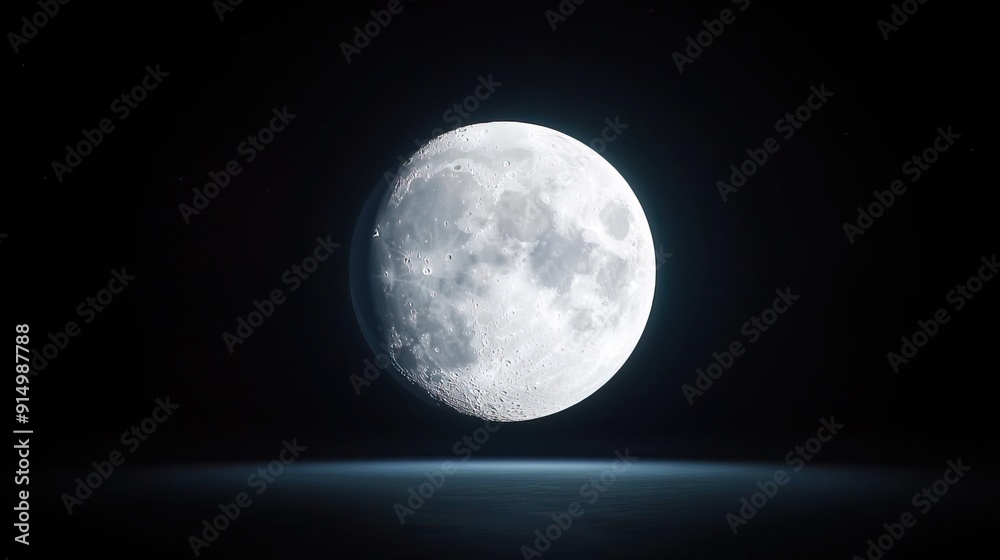 Full moon in a dark night sky, glowing with a soft light. Full moon in a dark night sky, glowing with a soft light.