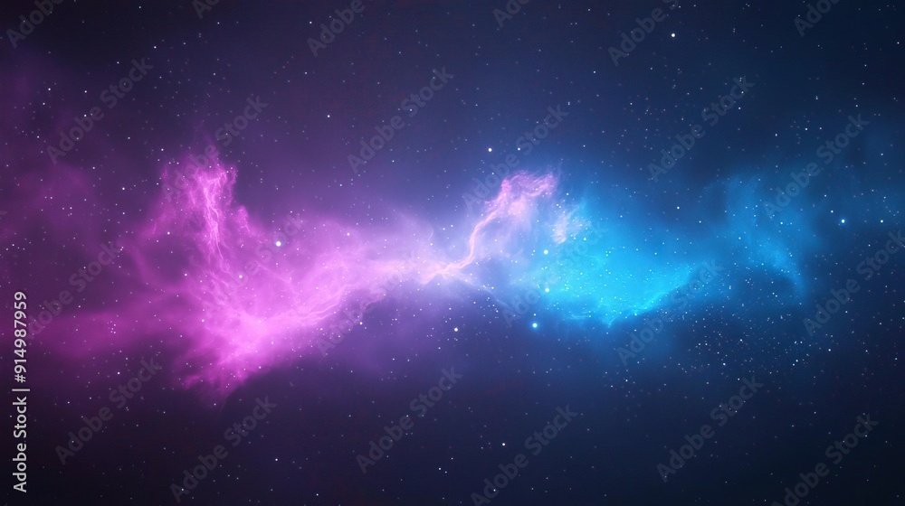 Abstract blue nebula with white stars in the night sky Abstract blue nebula with white stars in the night sky