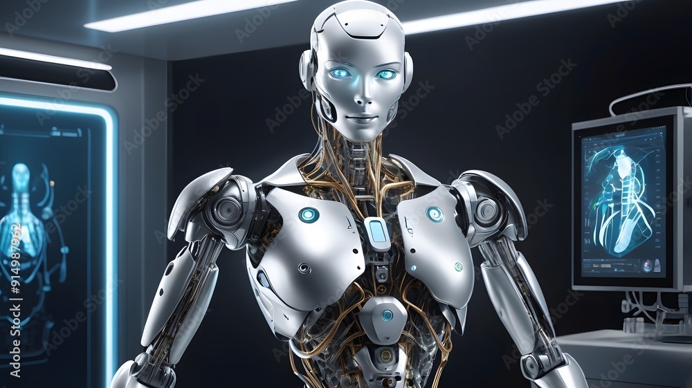 A humanoid robot designed to assist doctors and nurses in hospitals by delivering medications, A humanoid robot designed to assist doctors and nurses in hospitals by delivering medications,