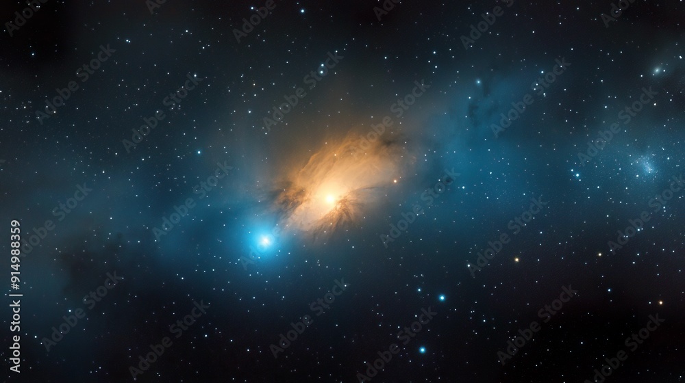 A stunning view of a galaxy with swirling nebulas, stars, and cosmic dust. A stunning view of a galaxy with swirling nebulas, stars, and cosmic dust.