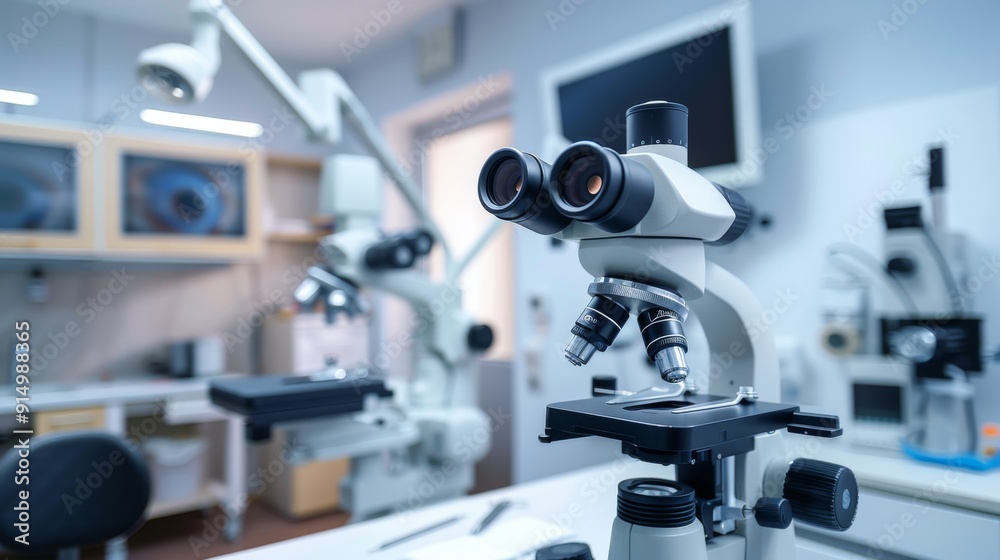 Advanced Laboratory Microscope Equipment in Research Facility Advanced Laboratory Microscope Equipment in Research Facility