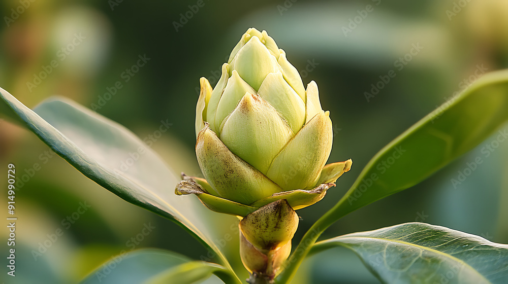 A close-up of a flower bud just beginning to open, symbolizing growth and the start of new life A close-up of a flower bud just beginning to open, symbolizing growth and the start of new life