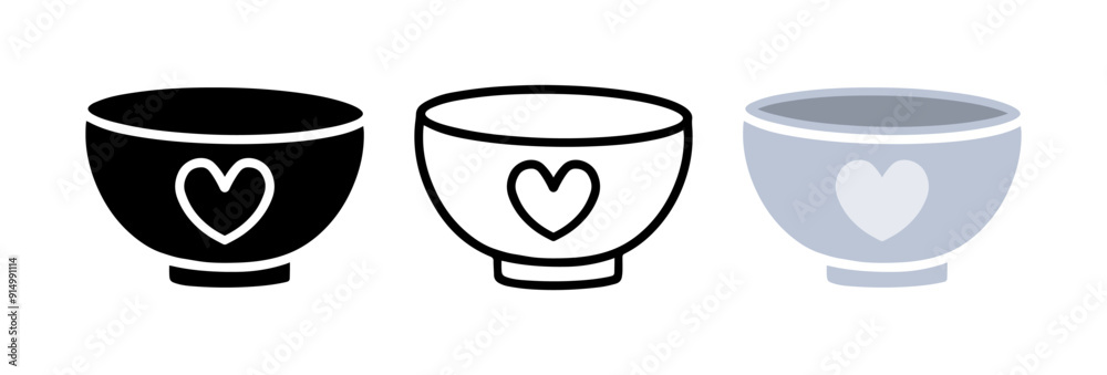 Set of Bowl cartoon doodle with beautiful pattern, Vector, Illustration. Set of Bowl cartoon doodle with beautiful pattern, Vector, Illustration.