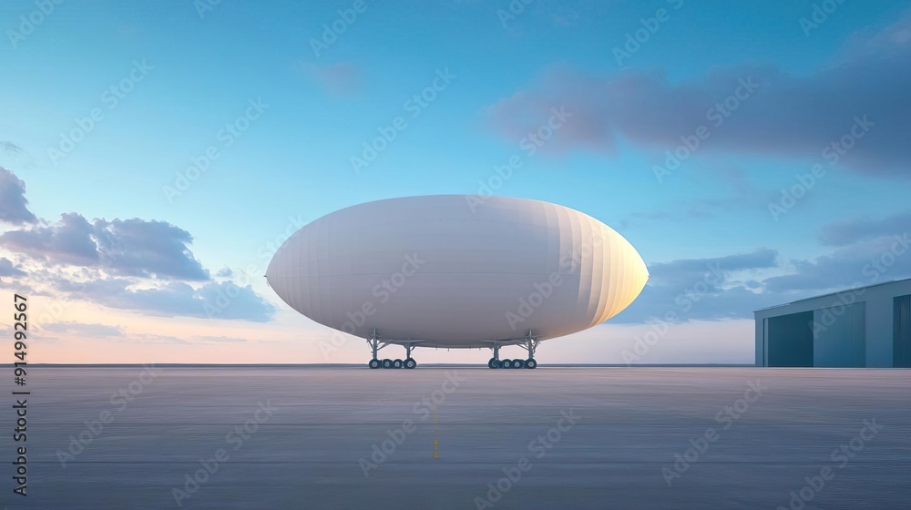 Massive airship construction hangar for eco-friendly transport. Massive airship construction hangar for eco-friendly transport.
