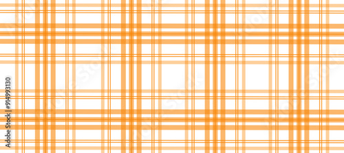 Orange and white plaid fabric texture background
