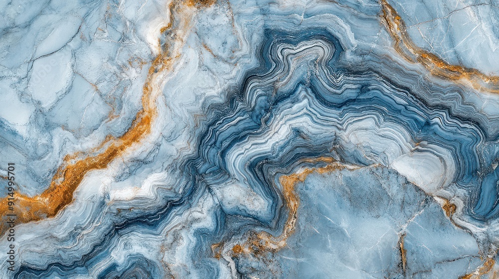 Blue and Gold Swirling Marble Texture Blue and Gold Swirling Marble Texture