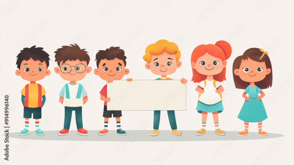 Adorable cartoon kids perfect for educational materials. They come with empty spaces where you can add your own text or drawings. Adorable cartoon kids perfect for educational materials. They come with empty spaces where you can add your own text or drawings.