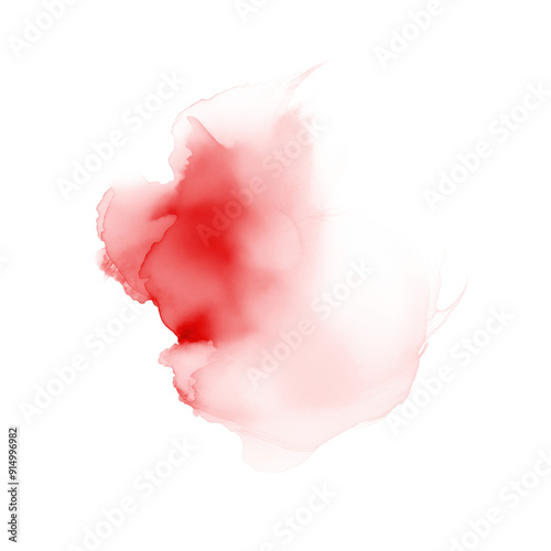 Watercolor splash of carmine pink color on a transparent background photo