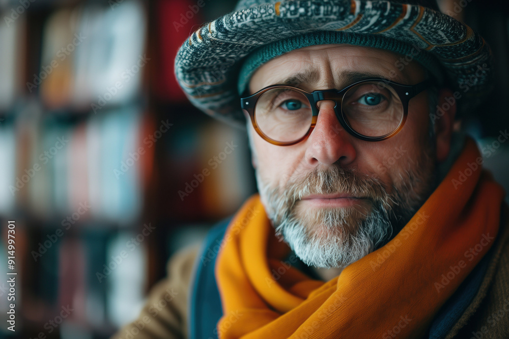 Close up photo of a man with a serious expression wearing glasses Close up photo of a man with a serious expression wearing glasses