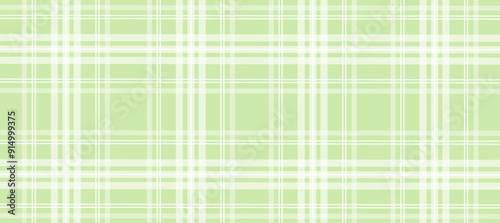 Green and white plaid fabric texture background	