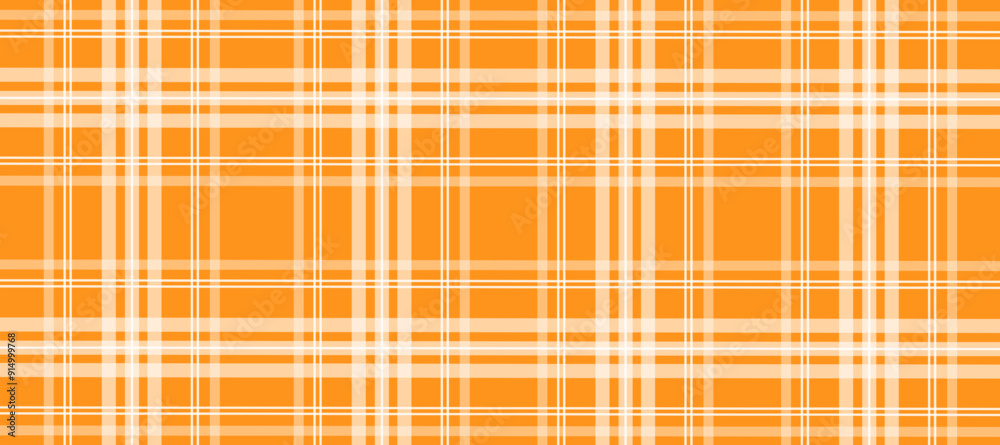 Orange and white plaid fabric texture background Orange and white plaid fabric texture background
