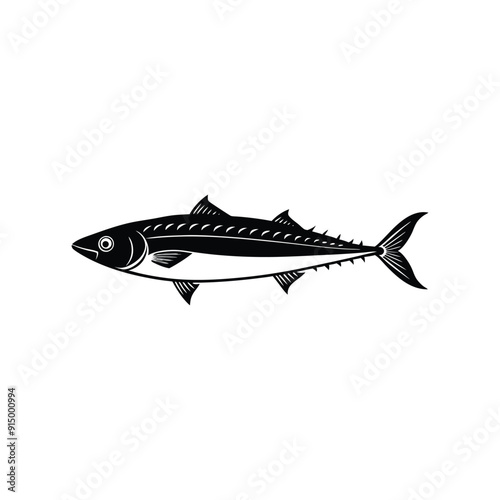 a silhouette of a fish mackerel vector illustration