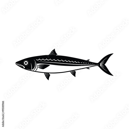 a silhouette of a fish mackerel vector illustration