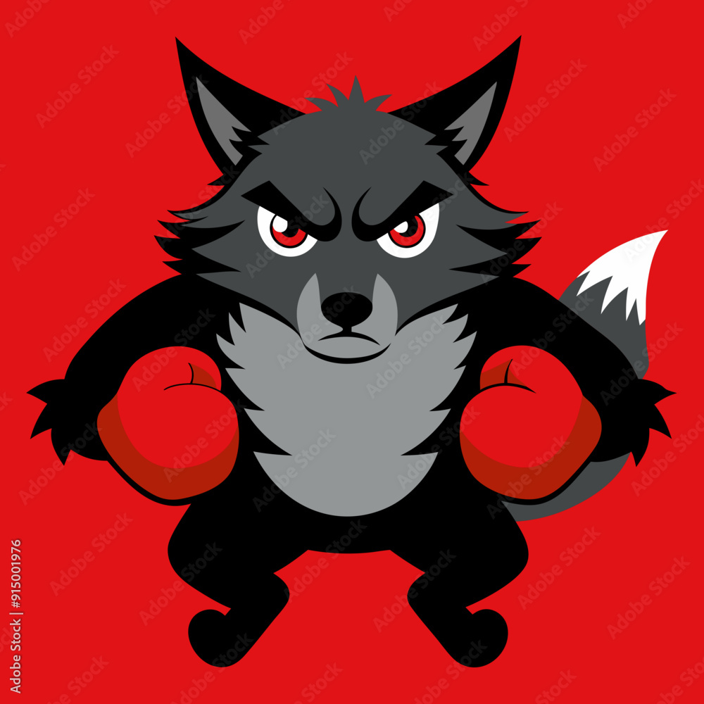 wolf boxinng fighter mascot wolf boxinng fighter mascot