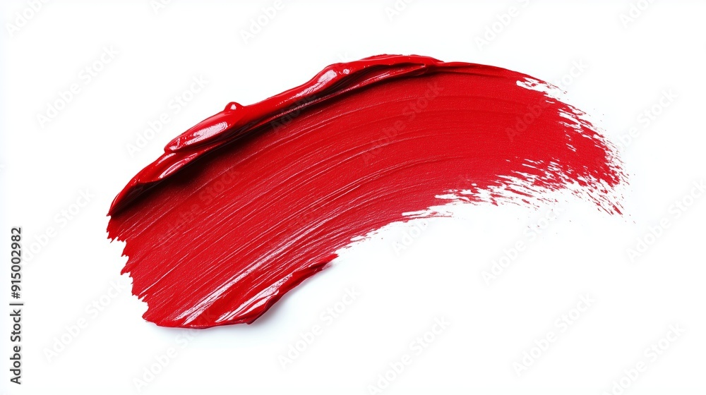 A bold stroke of vibrant red paint on a clean white surface showcasing artistic expression and creativity A bold stroke of vibrant red paint on a clean white surface showcasing artistic expression and creativity