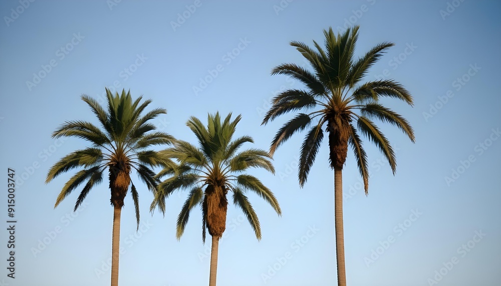 Palm trees against a blue sky Palm trees against a blue sky