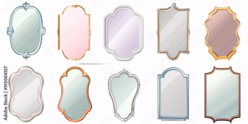A collection of authentic reflections in various shapes and shades. A collection of authentic reflections in various shapes and shades.