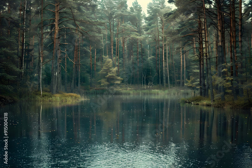 Serene Forest Lake Photo