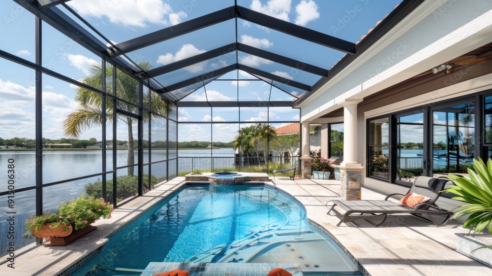 Obraz premium Luxury Poolside Living