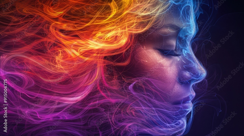 Naklejka premium listening into the fractal void 
