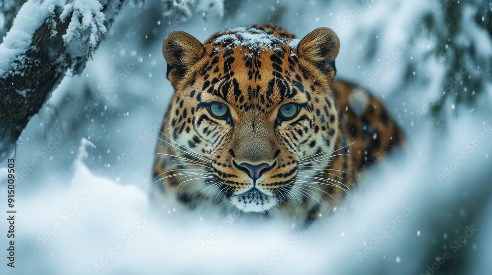 Snow Leopard in Winter Wonderland Snow Leopard in Winter Wonderland
