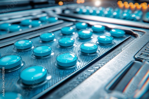 Close up of robotic fingers over a control panel with blue buttons representing the precision and control of advanced technology captured in a detailed high tech environment