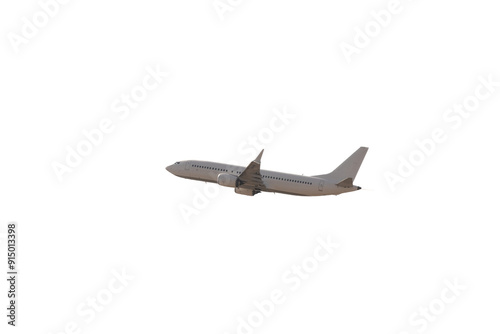 Passenger plane in png format. Airplane taking off isolated on transparent background. No people, nobody. 