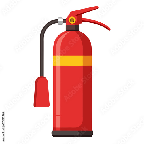 Fire Extinguisher Standing Upright Essential Safety Tool for Fire Emergencies photo