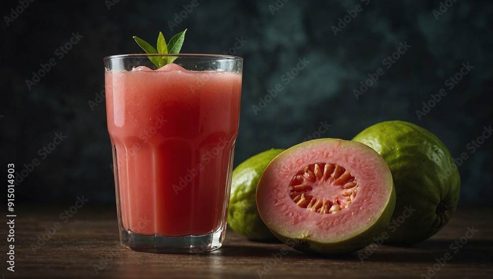 freshly squeezed guava juice in a glass freshly squeezed guava juice in a glass