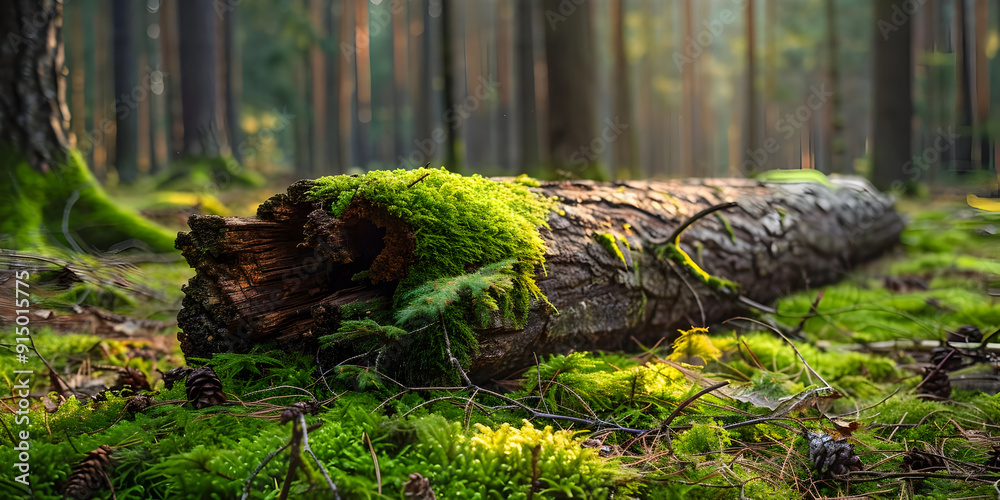 Mossy Log in a Forest Photo Mossy Log in a Forest Photo