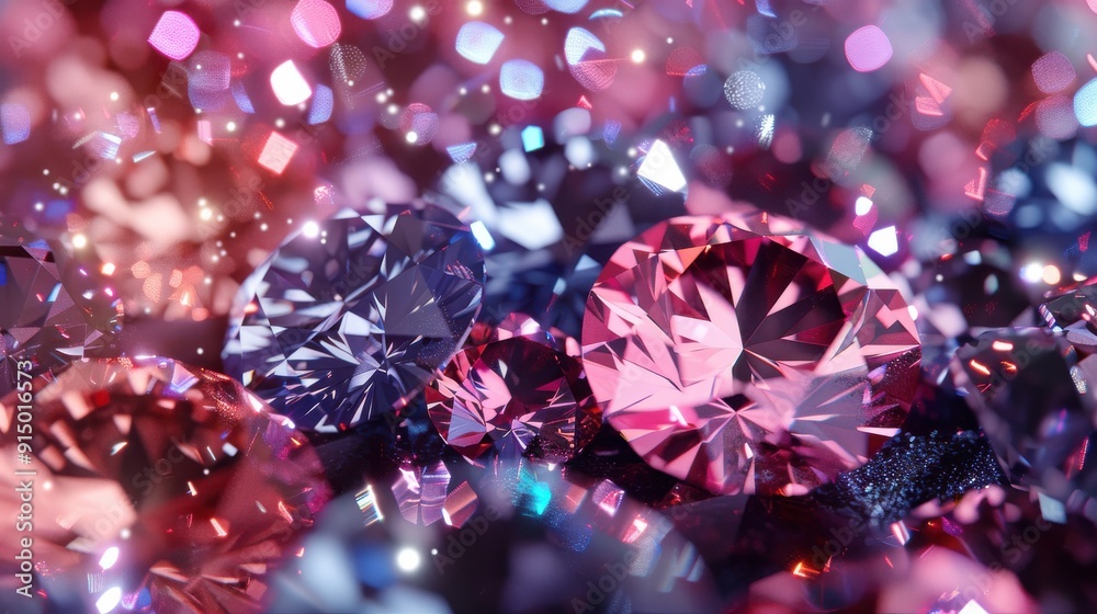 Sparkling Diamonds in Close-up View. Sparkling Diamonds in Close-up View.
