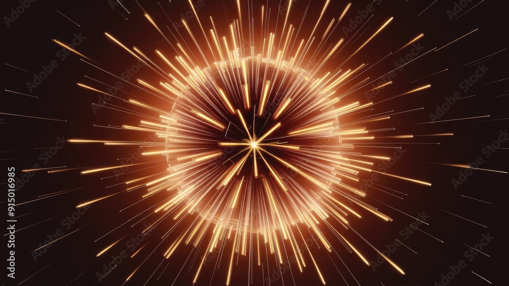 Fototapeta premium Vibrant Light Effects Against Dark Background 3D Rendered Design Ideal for Wallpapers and Presentations