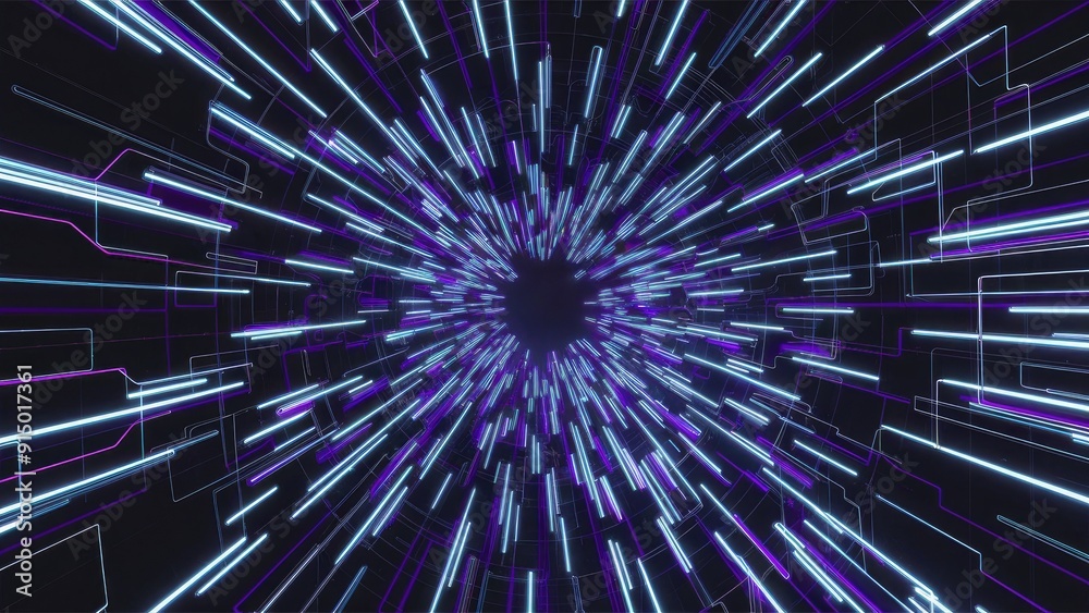 Abstract technology background with blue and violet square lines Abstract technology background with blue and violet square lines