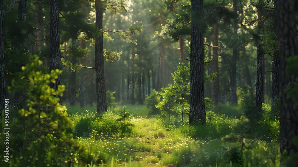 Forest Path Sunlight Illustration Forest Path Sunlight Illustration