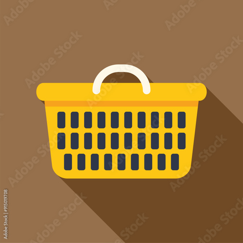 Simple icon of empty shopping basket representing retail, supermarket or online shopping concept