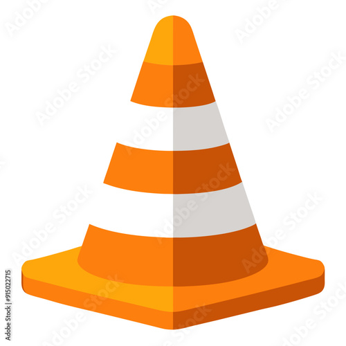 Traffic Cone with White Stripes  Essential Road Safety Equipment photo