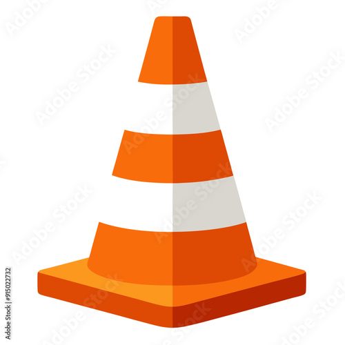 Traffic Cone with White Stripes  Essential Road Safety Equipment photo