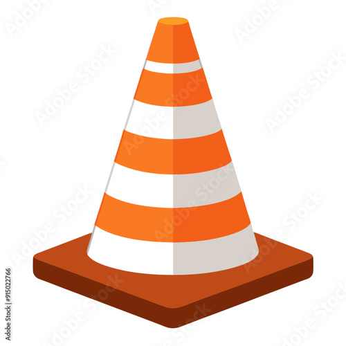 Traffic Cone with White Stripes  Essential Road Safety Equipment photo